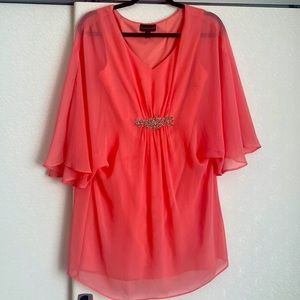 Short Classy Dress, Bright Pink, Size XS, Flowy